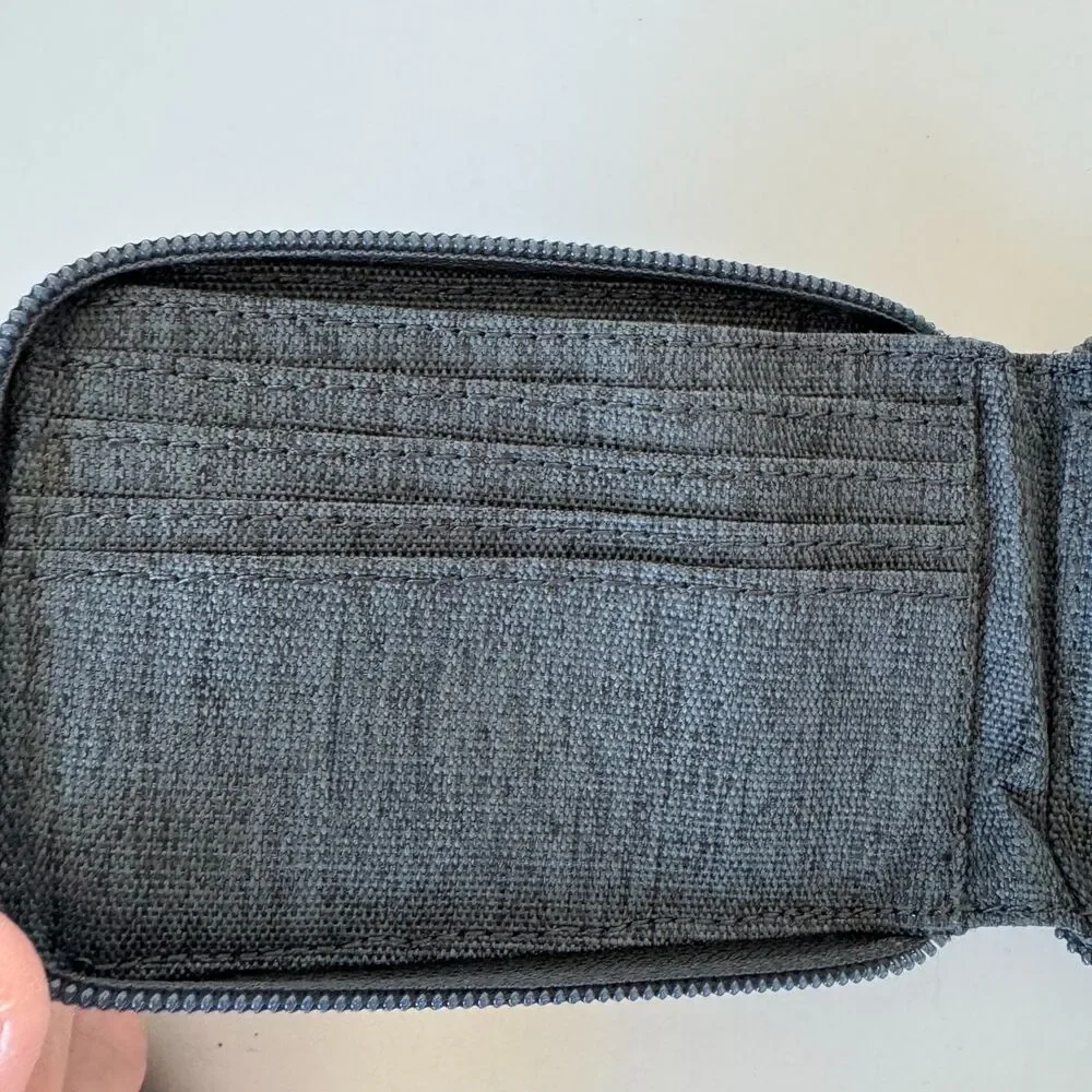 superdry japan outdoor fabric zip wallet in dark grey, os